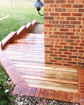 curved spotted gum staircase
