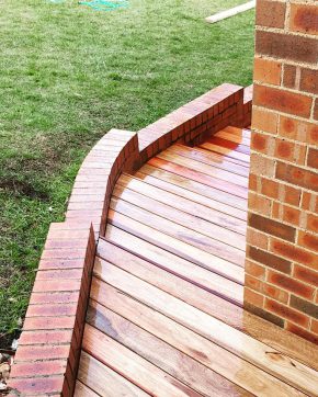 curved spotted gum staircase